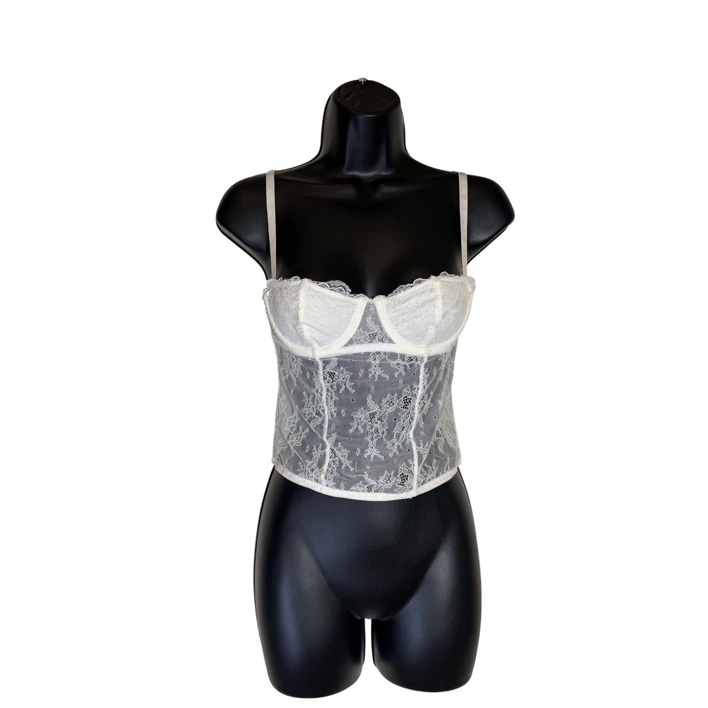Coquette Fairycore White Adriana Underwire Lace Cami Corset Top